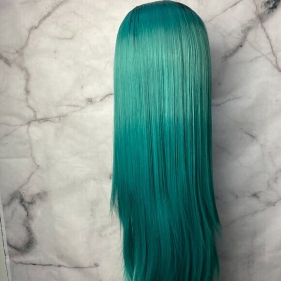 Ombre Black Roots-Green Lace Wigs - Picture 3 of 6